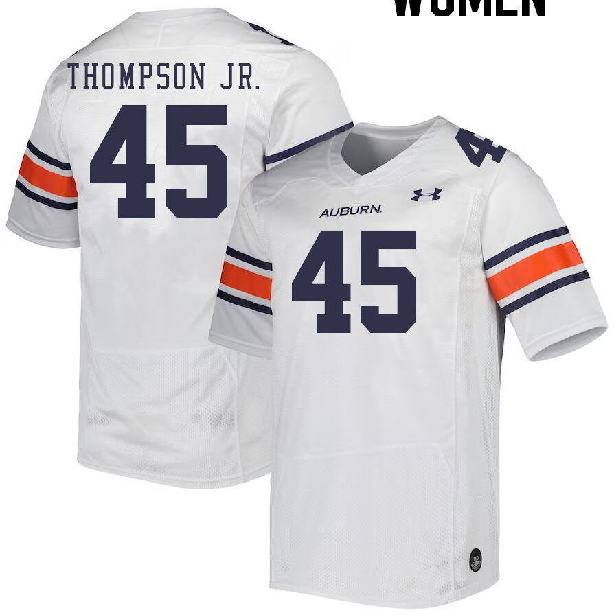 Women #45 Paul Thompson Jr. Auburn Tigers College Football Jerseys Stitched-White - Click Image to Close